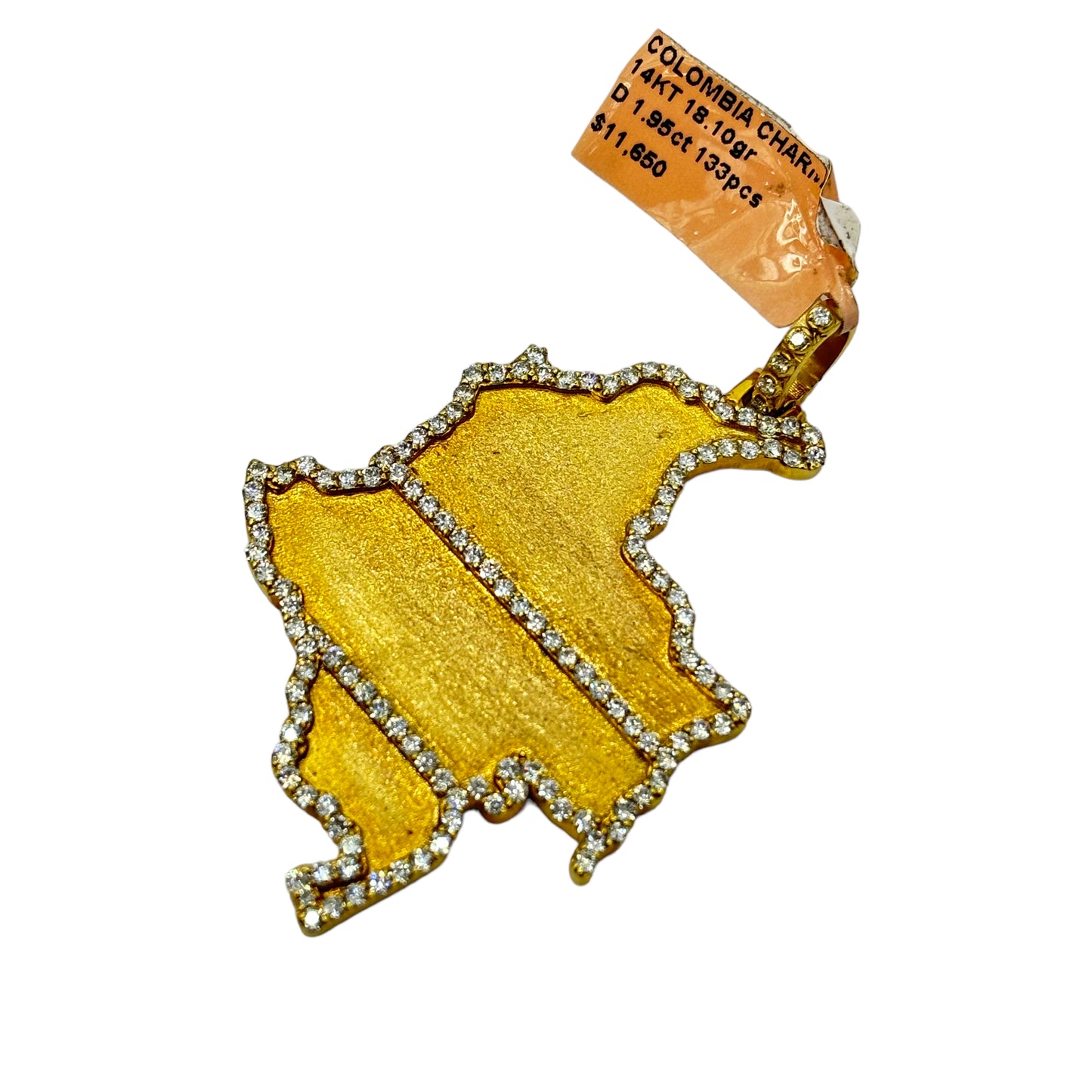 SOLID 14KT VVS-1 NATURAL DIAMOND “COLOMBIA” PENDANT