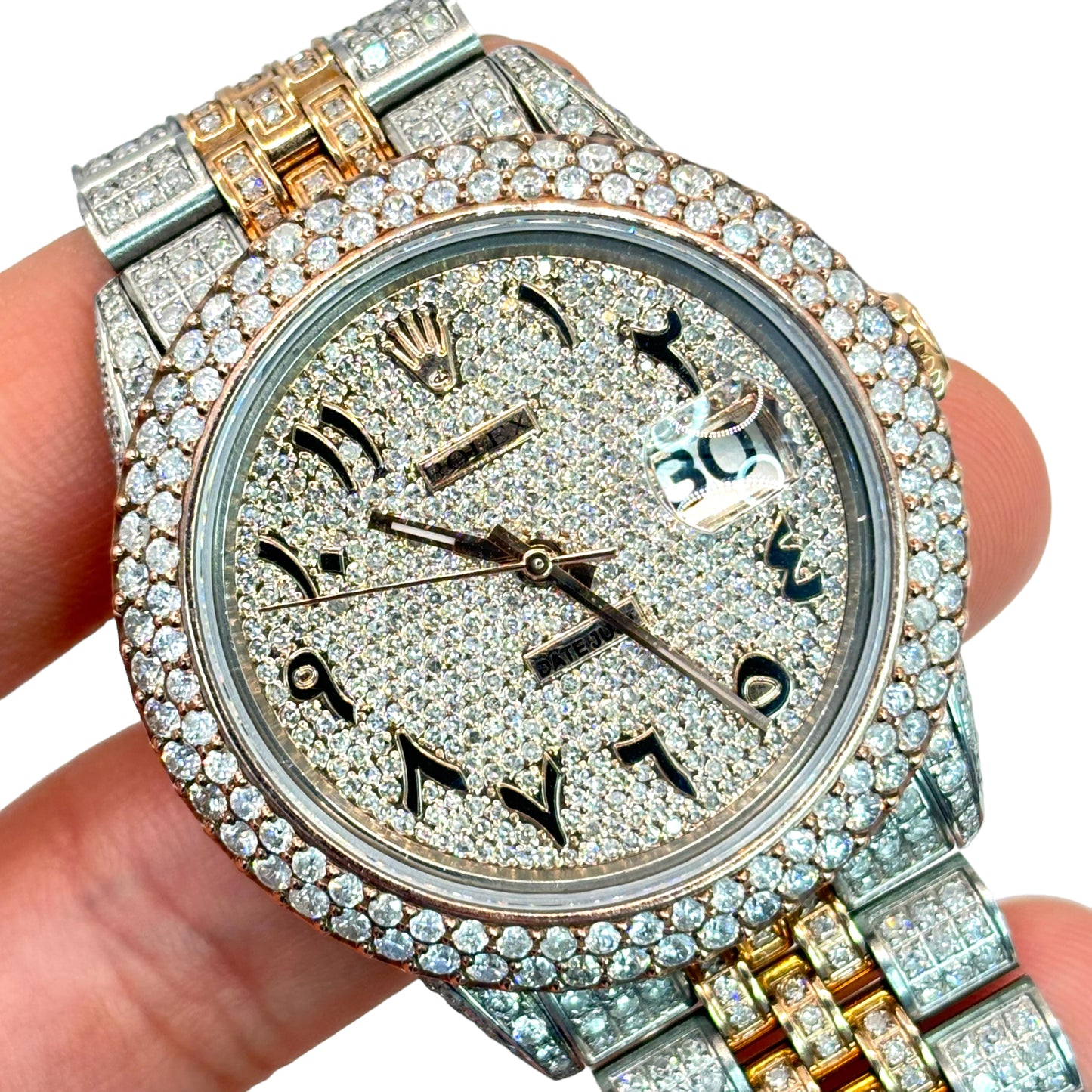 ROLEX DATEJUST 16CTW ROSE GOLD BUSTDOWN | ARABIC DIAL | JUBILEE | 36MM 16013