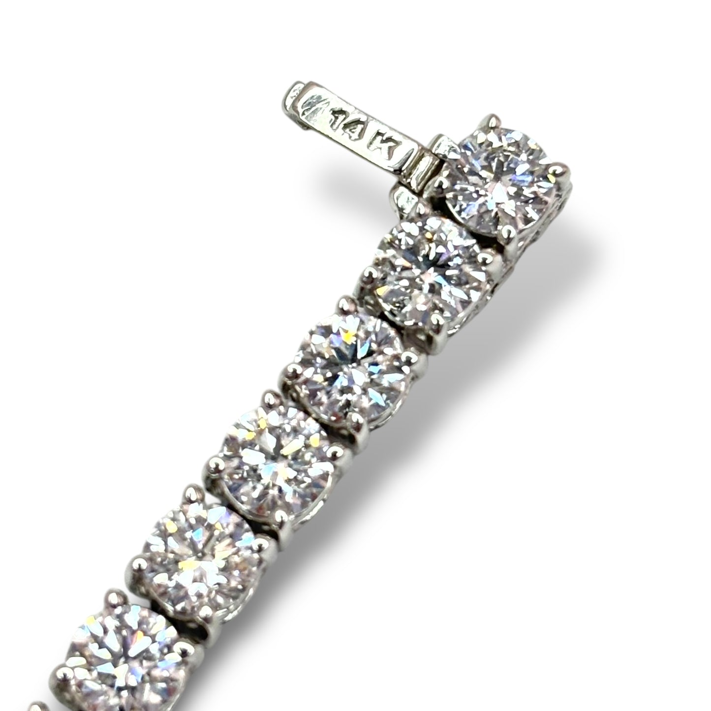 5.5MM 16.00CTW 14Kt DIAMOND TENNIS BRACELET .50Ptrs 8”