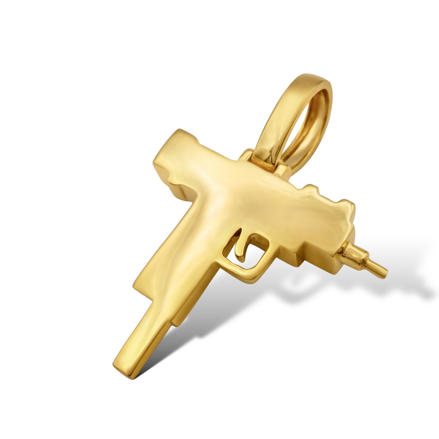 10Kt YELLOW GOLD “UZI GUN” DIAMOND PENDANT