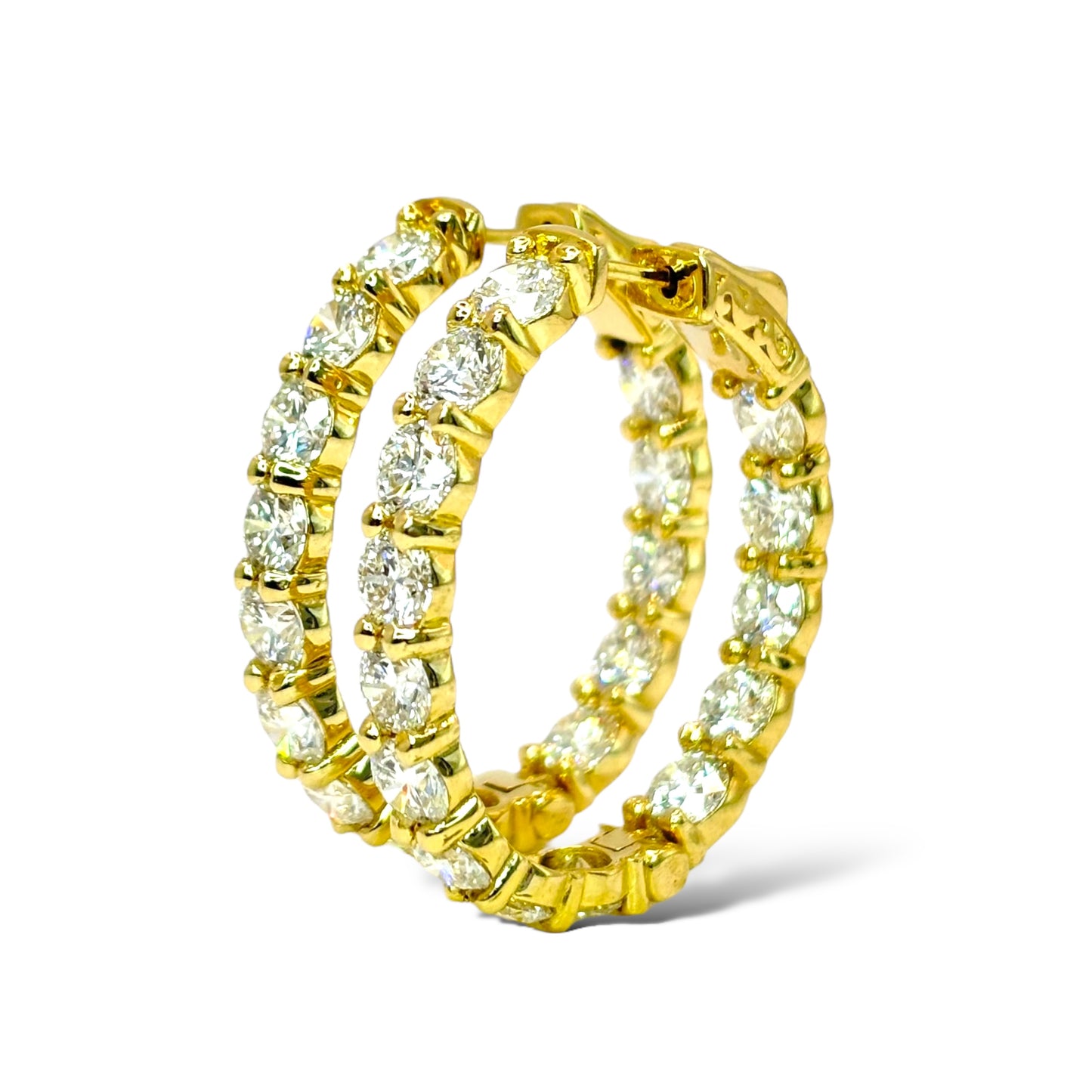 20Ptr 14KT YELLOW GOLD DIAMOND HOOPS 9.25CTW