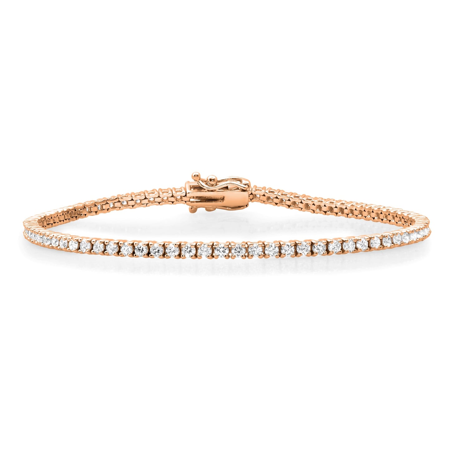 2.0MM 3-POINTER 14KT TENNIS BRACELET 8”