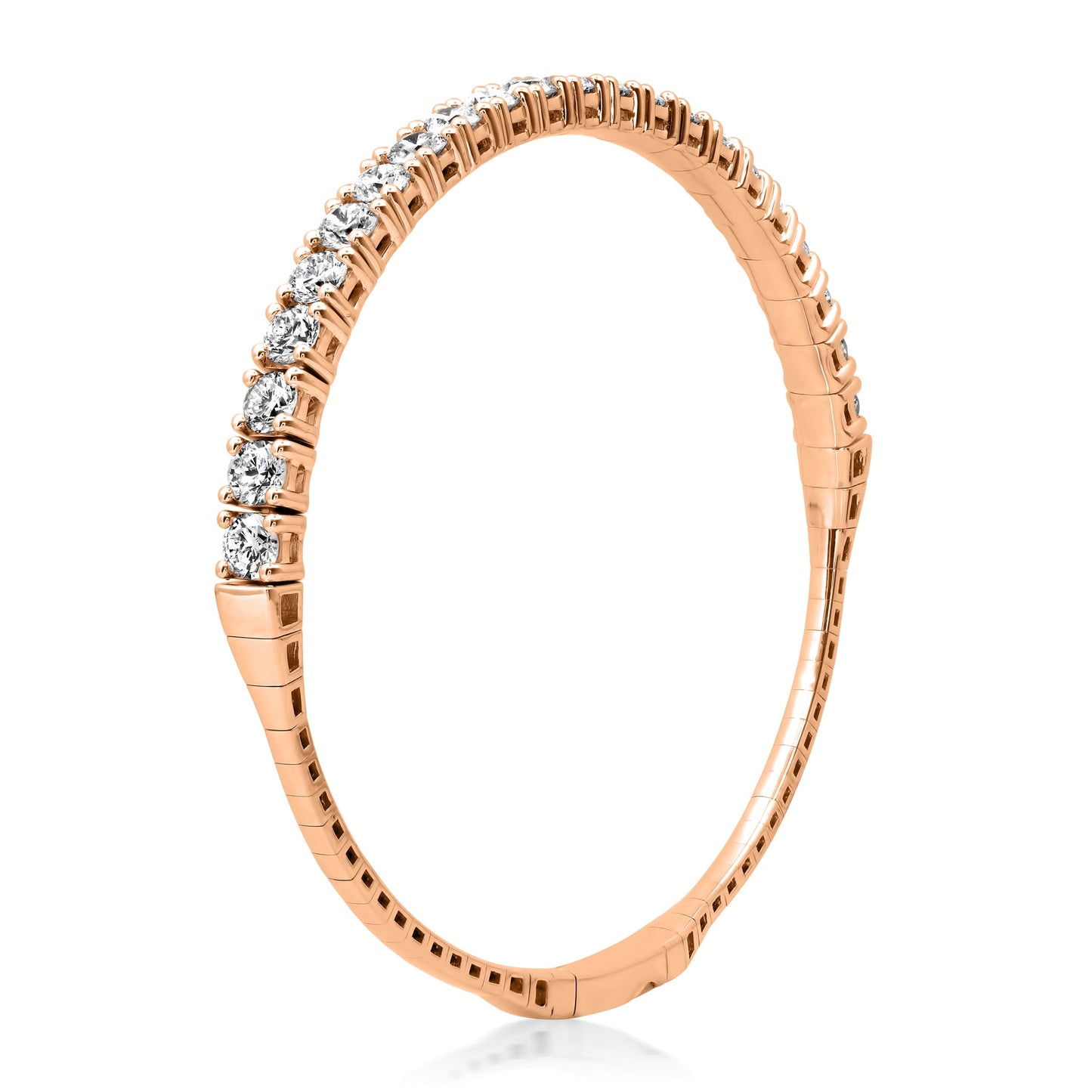 3.8MM 20-POINTER HALF DIAMOND FLEX BANGLE BRACELET