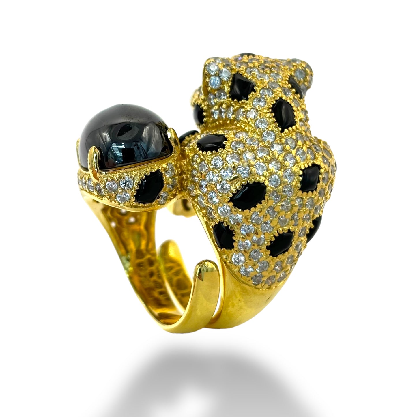 VINTAGE PANTHERA .925 STERLING ESTATE RING