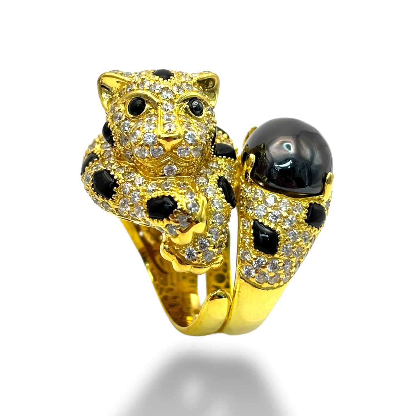 VINTAGE PANTHERA .925 STERLING ESTATE RING