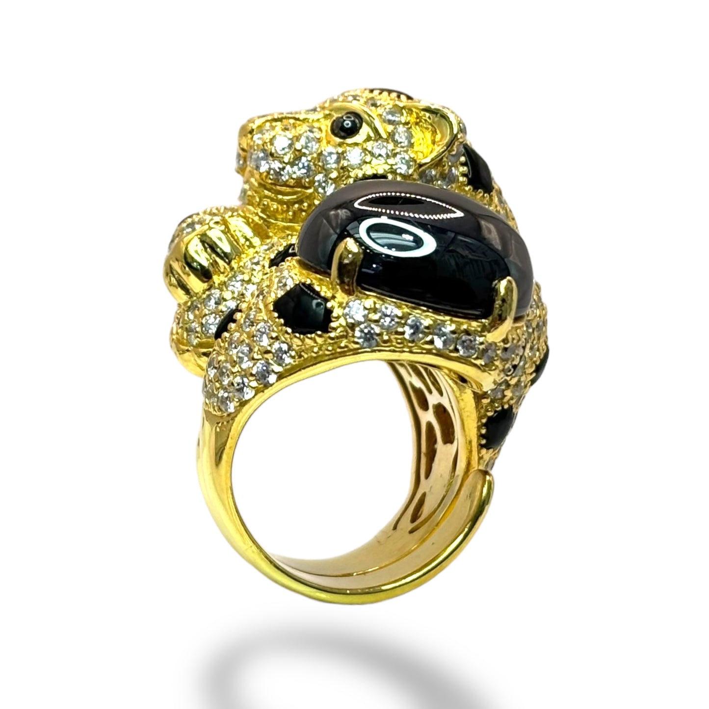 VINTAGE PANTHERA .925 STERLING ESTATE RING