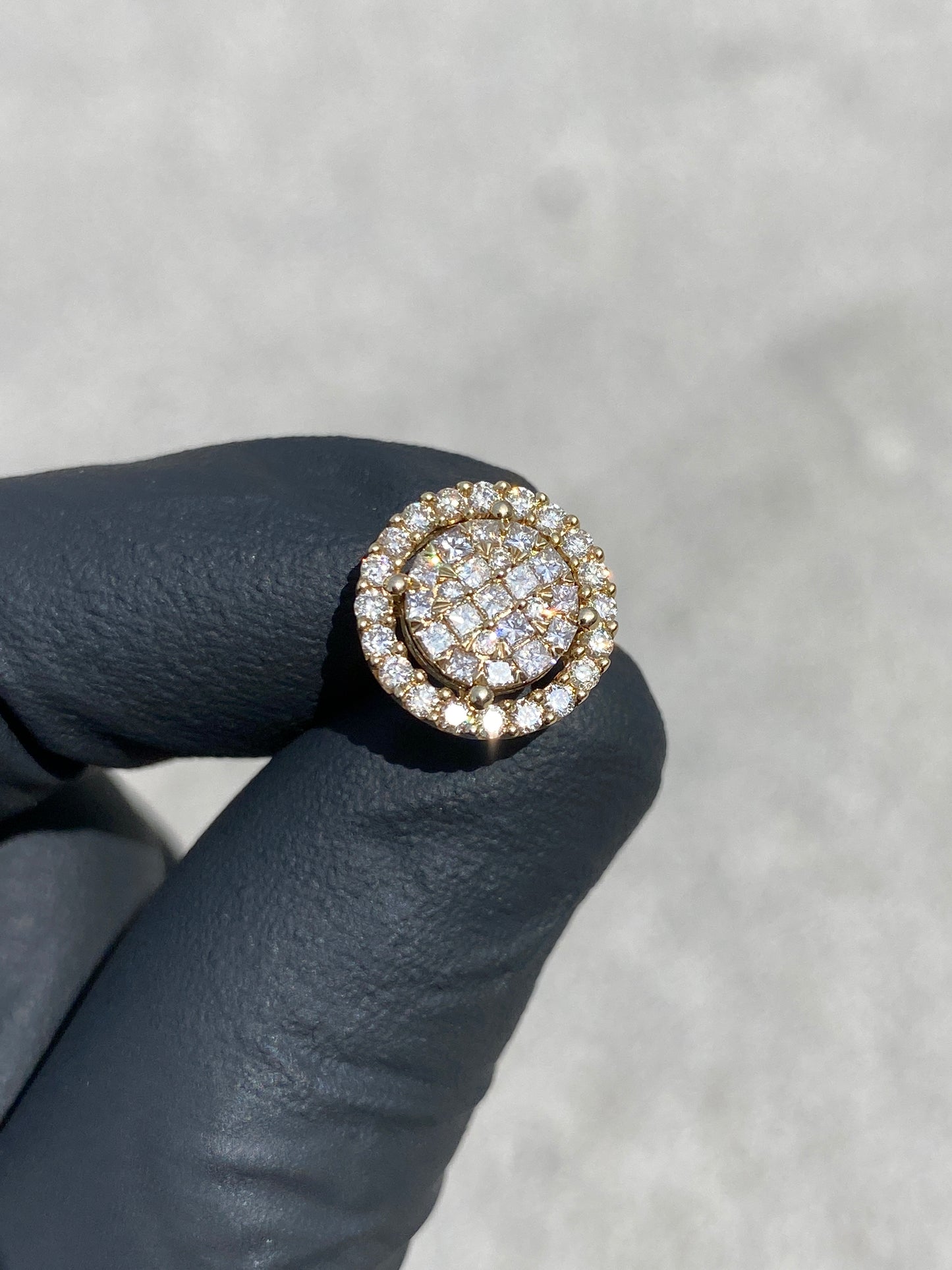 14KT YELLOW GOLD “LARGE” VVS-1 DIAMOND CLUSTERS 1.80CTW EARRINGS