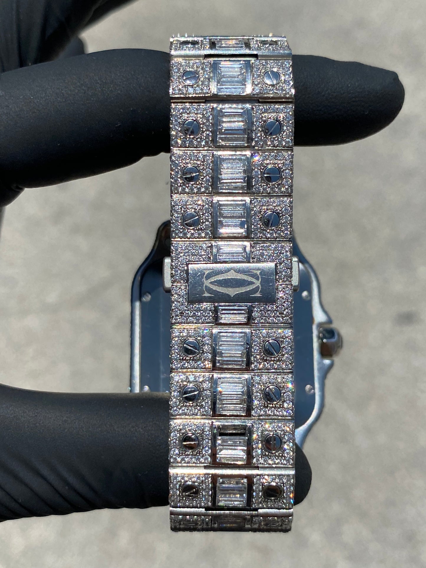 CARTIER SANTOS XL 41MM VVS-1 BAGUETTE LINK BUSTDOWN