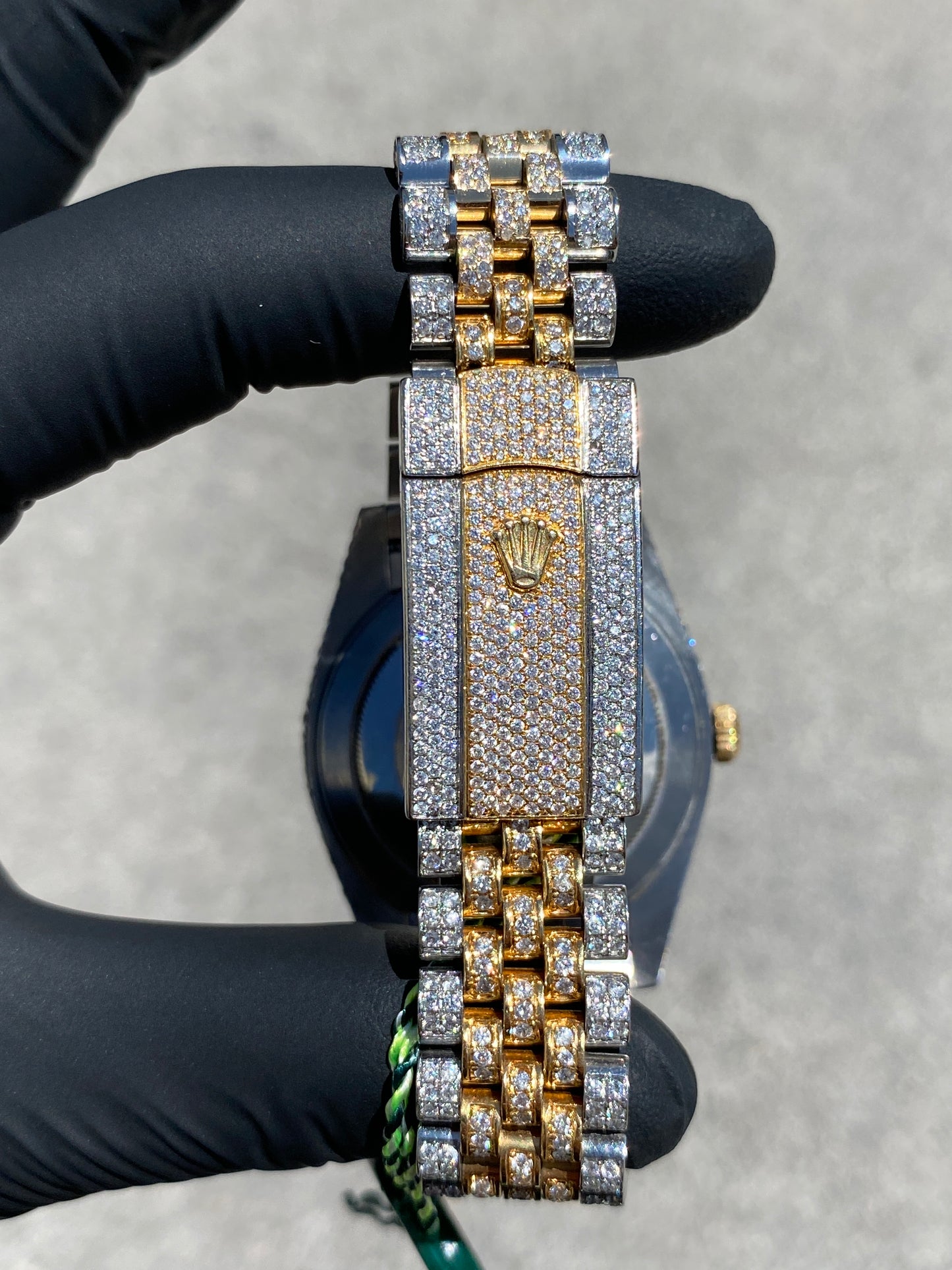 ROLEX DATEJUST 41MM YELLOW 18KT GOLD TWO-TONE VVS-1 ROMAN DIAL BUSTDOWN