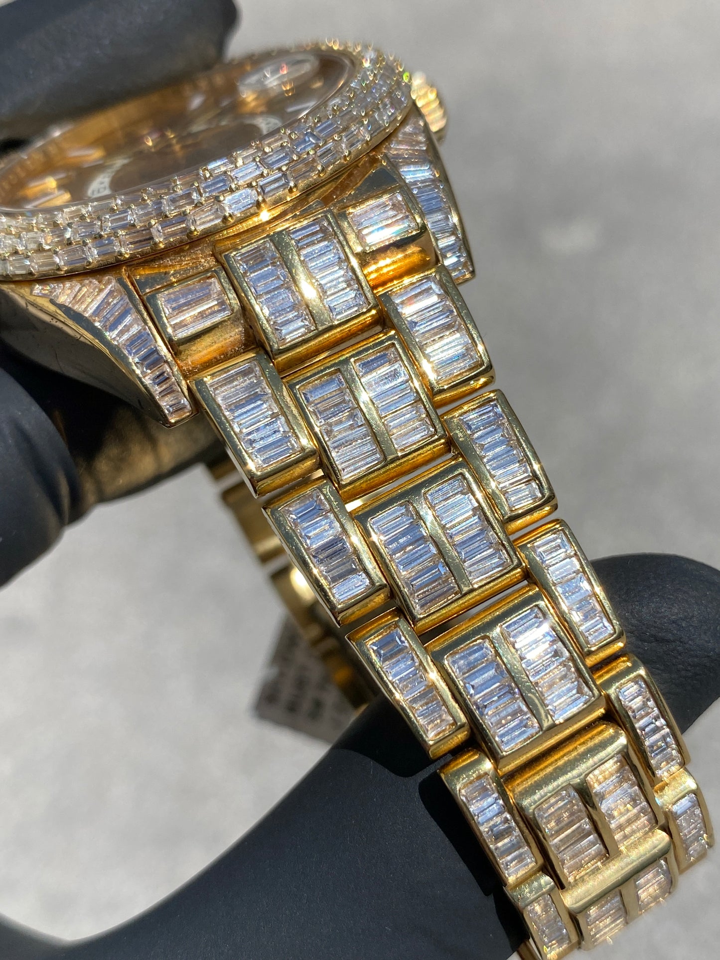 ROLEX SKY-DWELLER 42MM FULL VVS-1 BAGUETTE “CHANDELIER” BUSTDOWN 30CTW. NATURAL DIAMONDS