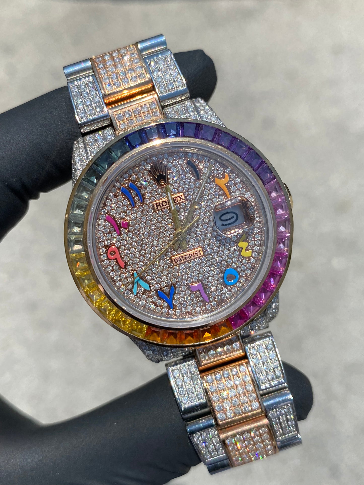 ROLEX DATEJUST 36MM “RAINBOW SAPPHIRE” VS-1 BUSTDOWN