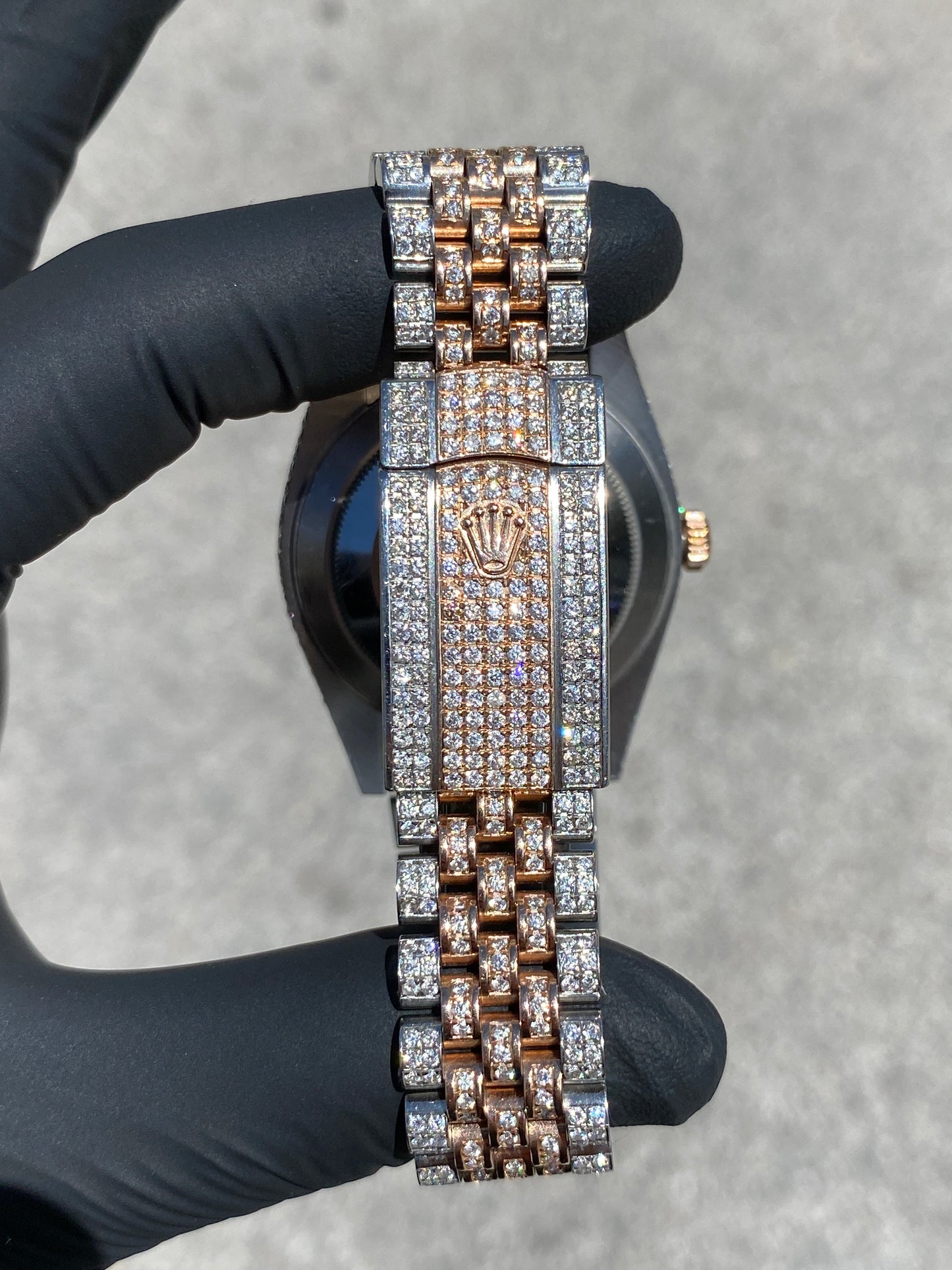 ROLEX DATEJUST 41MM VVS-1 ROSE GOLD TWO-TONE CHOCOLATE ROMAN DIAMOND DIAL