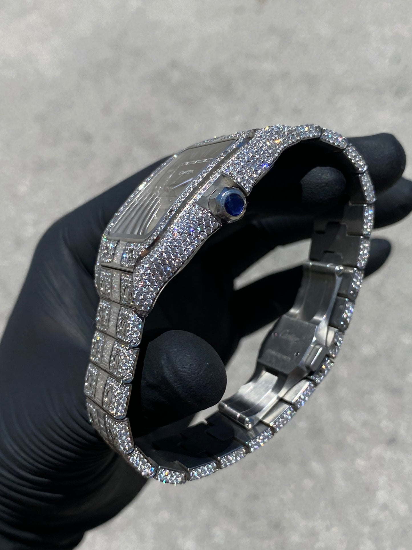 CARTIER SANTOS XL 41MM VVS-1 BAGUETTE LINK BUSTDOWN