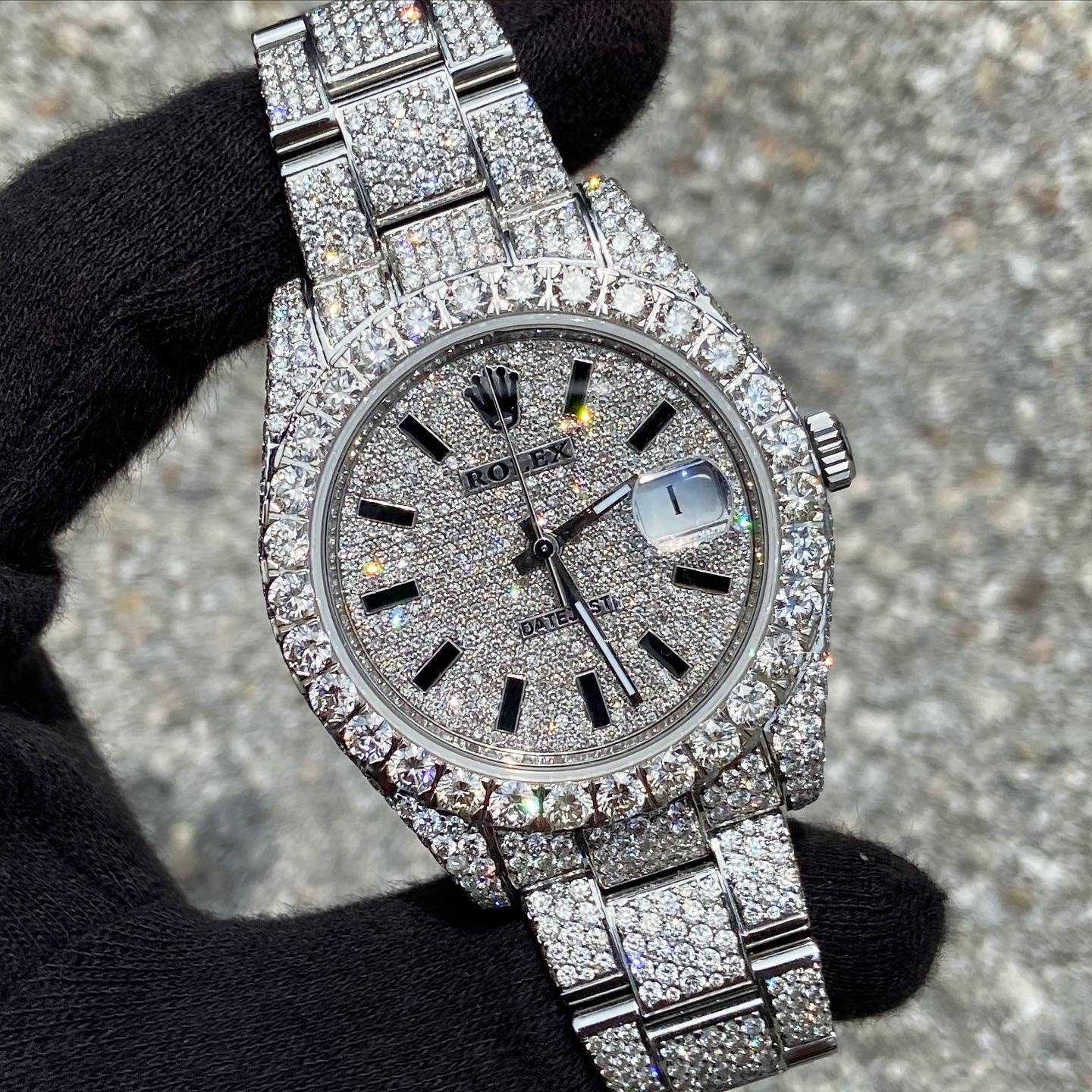 ROLEX DATEJUST 41MM STEEL DIAMOND BUSTDOWN