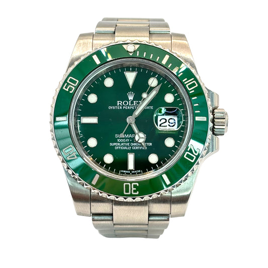 PRE-OWNED ROLEX SUBMARINER DATE REF.#116610LV “HULK” FULL-SET.