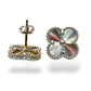 18KT GOLD FLUTED CLOVER EARRINGS(WHITE GOLD)