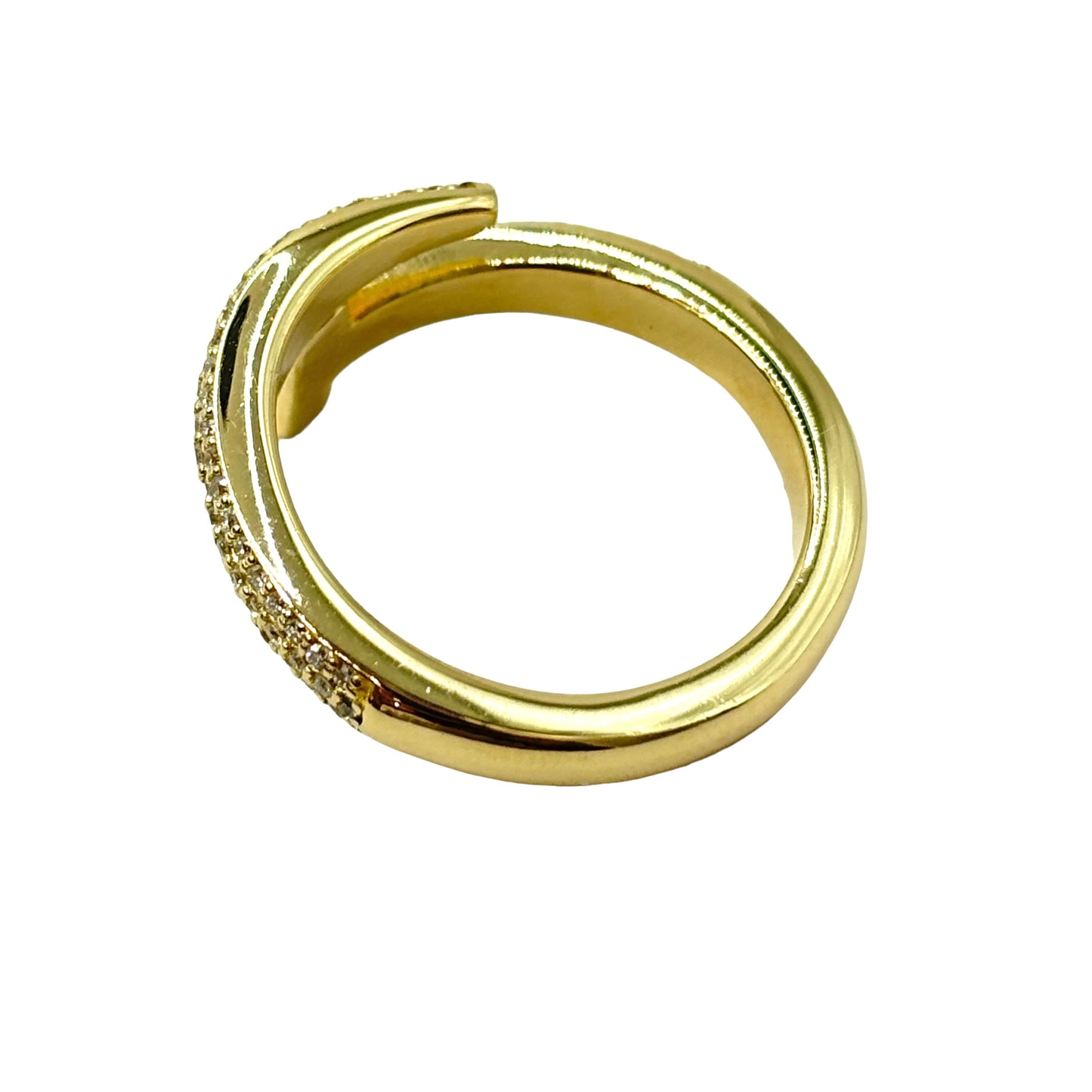 ICED VVS-1 “NAIL” RING 14Kt