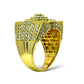 14KT YELLOW GOLD SQUARE PILAR TOP RING 3.88 CT