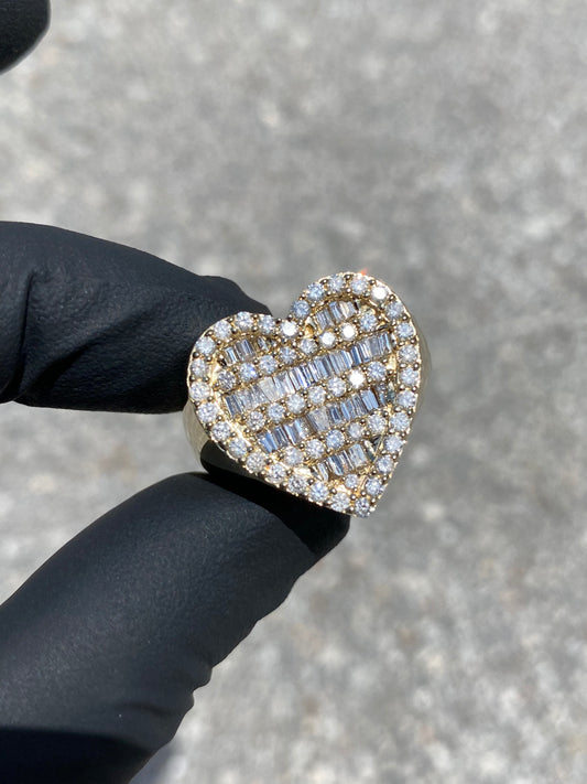 14KT "HEART" RING VVS-1 2CTW. NATURAL DIAMONDS