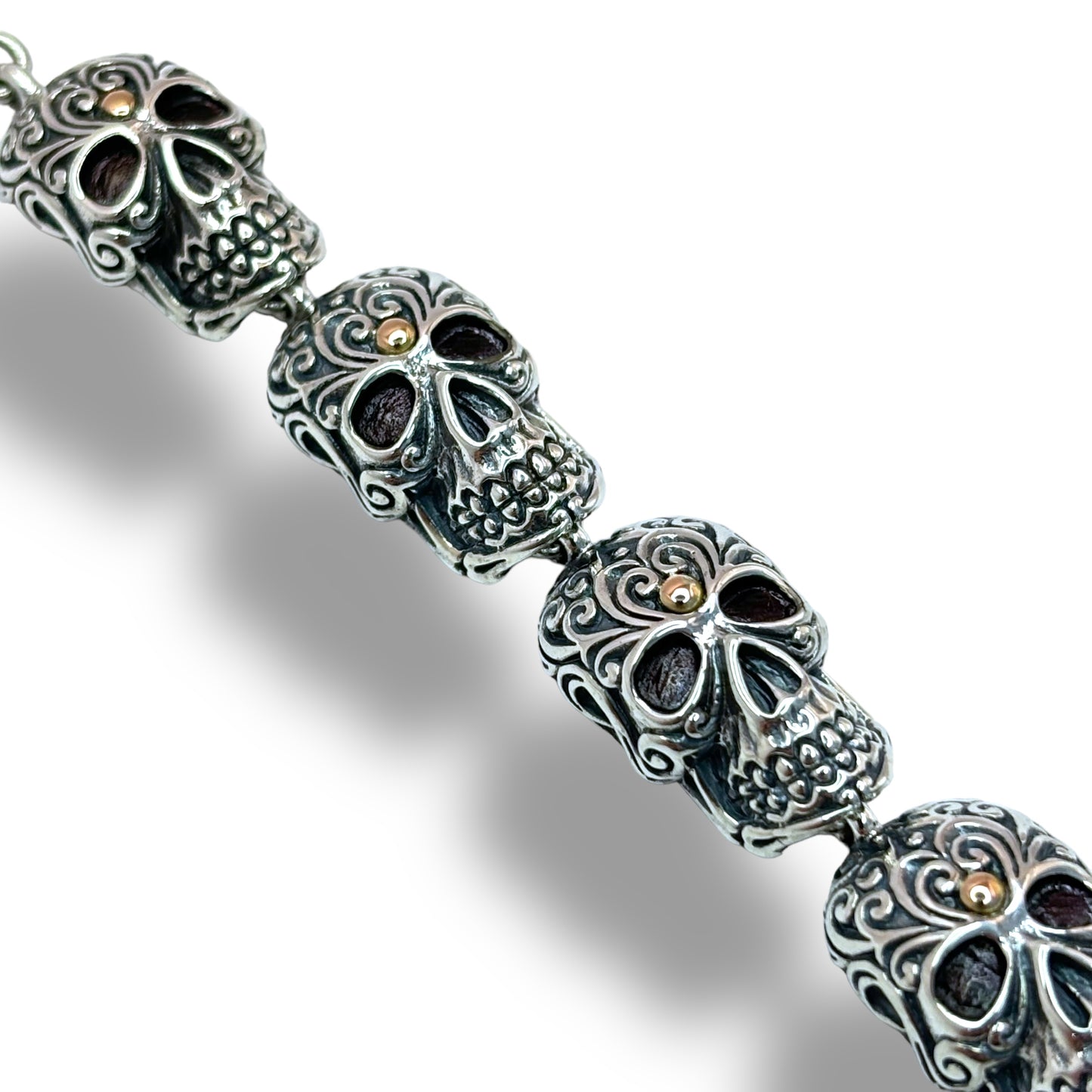 1/1 STERLING SILVER & 18KT ROSE GOLD “CALAVERA” BRACELET