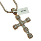 SOLID 14KT GOLD BAGUETTE AND ROUND VVS-1 DIAMOND HYBRID CLUSTER CROSS PENDANT