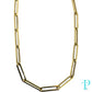 5MM 14KT HOLLOW YELLOW GOLD PAPER CLIP LINK CHAIN 6.00g 20”
