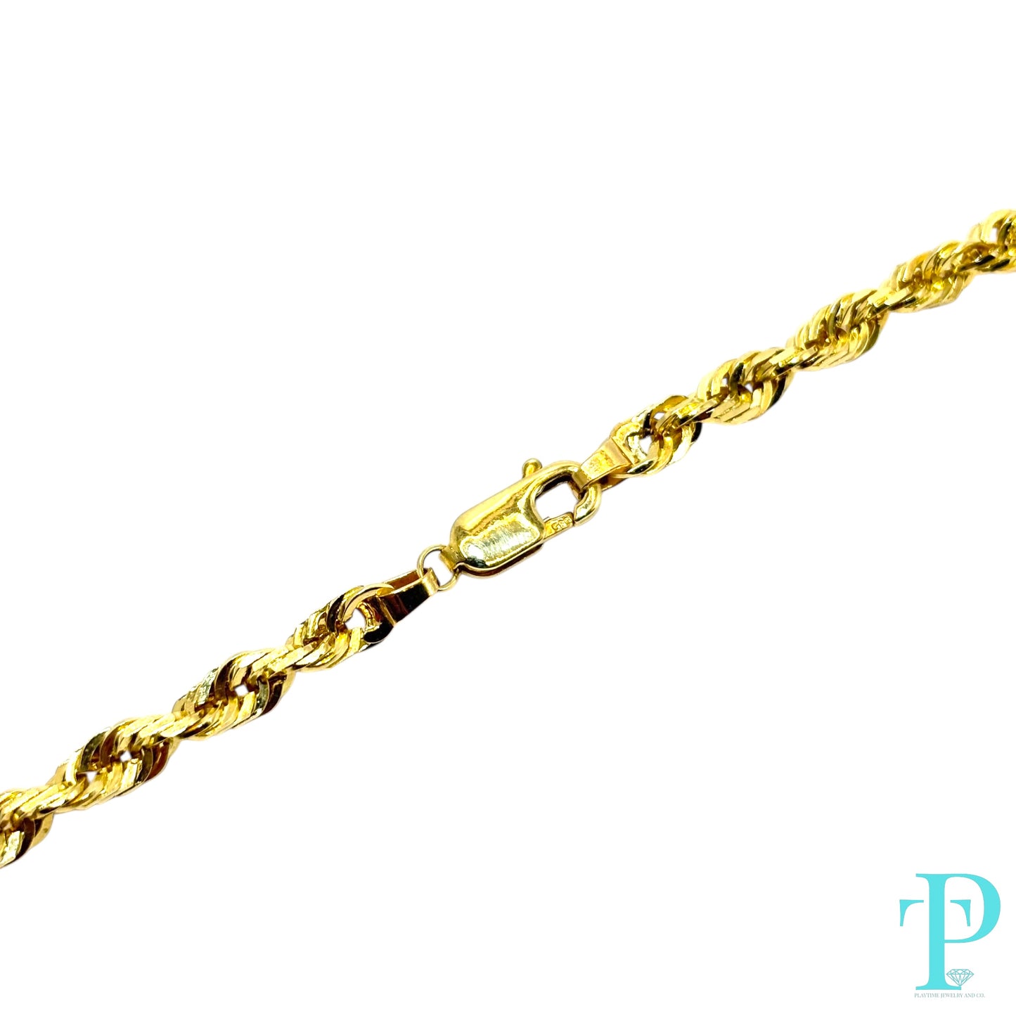3.5MM 14KT YELLOW GOLD ROPE LINK CHAIN 22” 24.13g