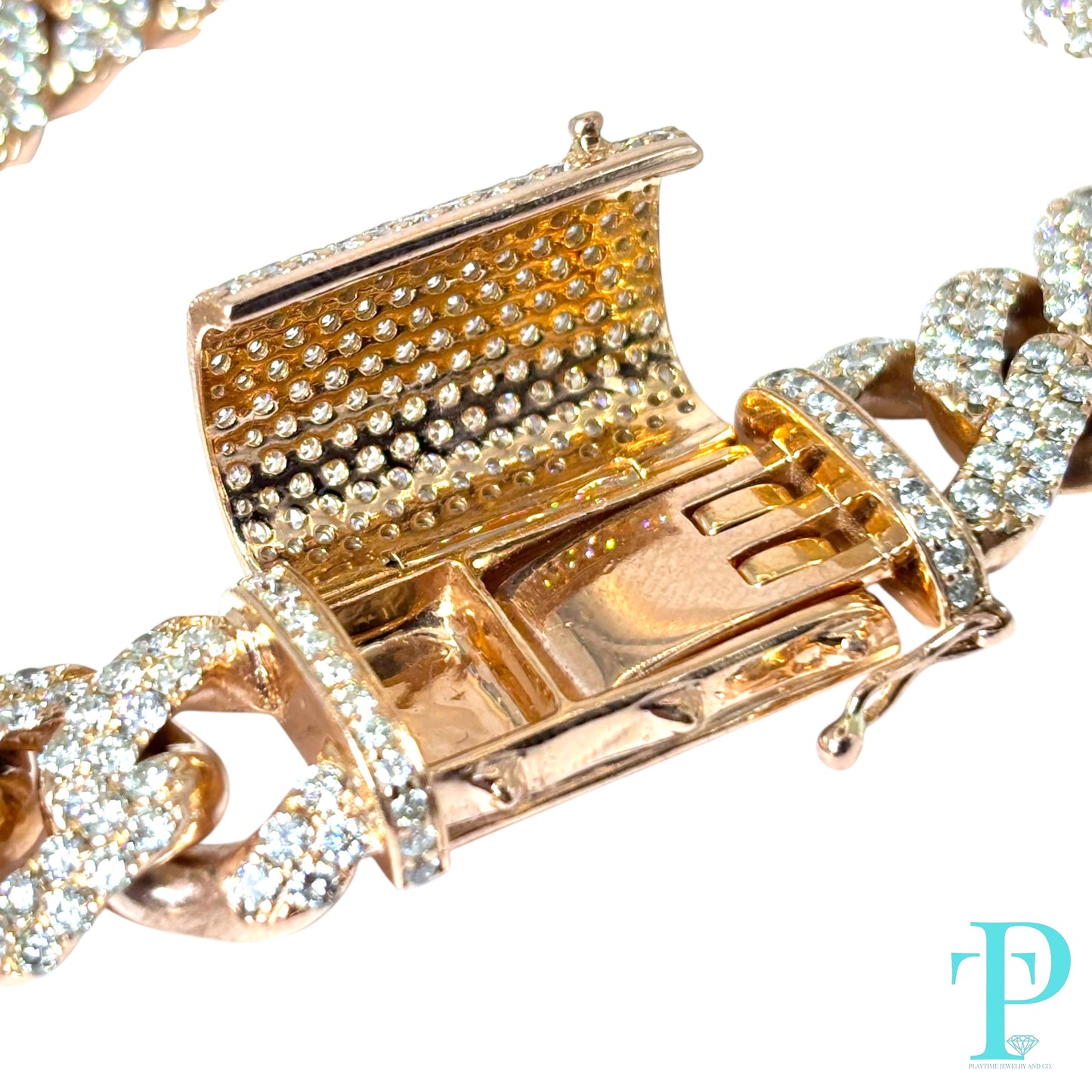 15MM 10KT ROSE GOLD MIAMI CUBAN/GUCCI HYBRID LINK DIAMOND BRACELET 8.5” 76.92g 13.56CTW