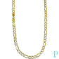 5MM 14KT HOLLOW YELLOW GOLD TWO TONE DIAMOND CUT FIGARO LINK CHAIN 10.79g 22”