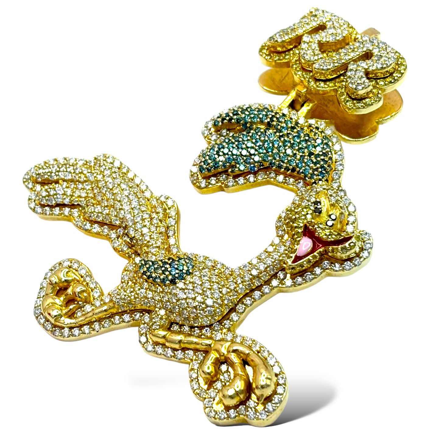 14K DIAMOND “ROAD RUNNER” PENDANT