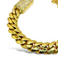 14KT YELLOW GOLD MIAMI CUBAN LINK DIAMOND LOCK BRACELET 1.35 CTW