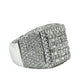 14Kt BAGUETTE & ROUND DIAMOND SQUARE TOP MENS RING 6CTW | 14 GRAMS