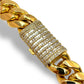 19.5MM 590G 24” 10KT GOLD BAGUETTE DIAMOND LOCK MIAMI CUBAN LINK CHAIN