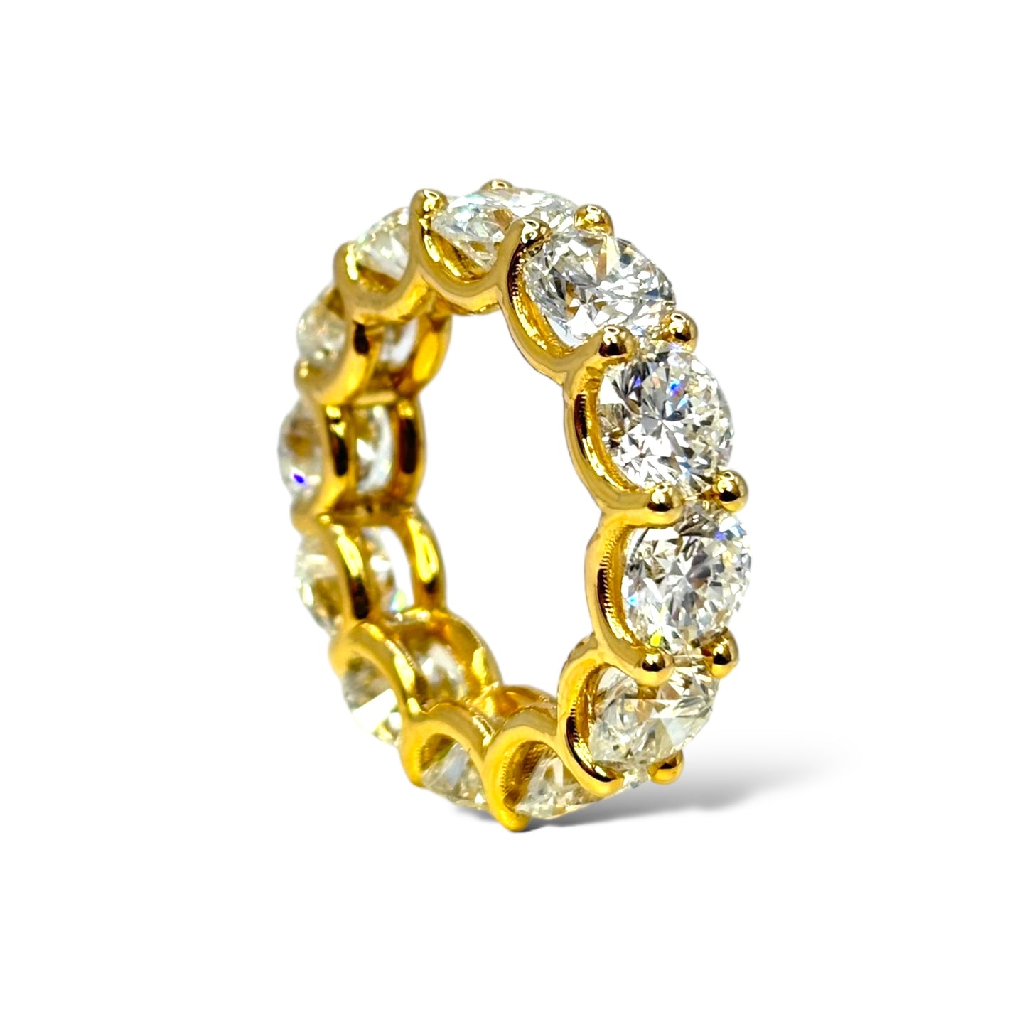 14KT YELLOW GOLD 11.00CTW ROUND-CUT ETERNITY BAND