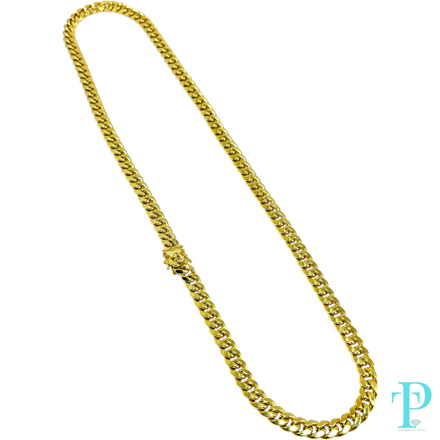 7.5MM 10KT HOLLOW YELLOW GOLD MIAMI CUBAN LINK CHAIN 24” 36.77g