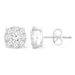 .90CTW 14KT WHITE GOLD IGI ROUND DIAMOND CLUSTER UNI-SEX EARRINGS