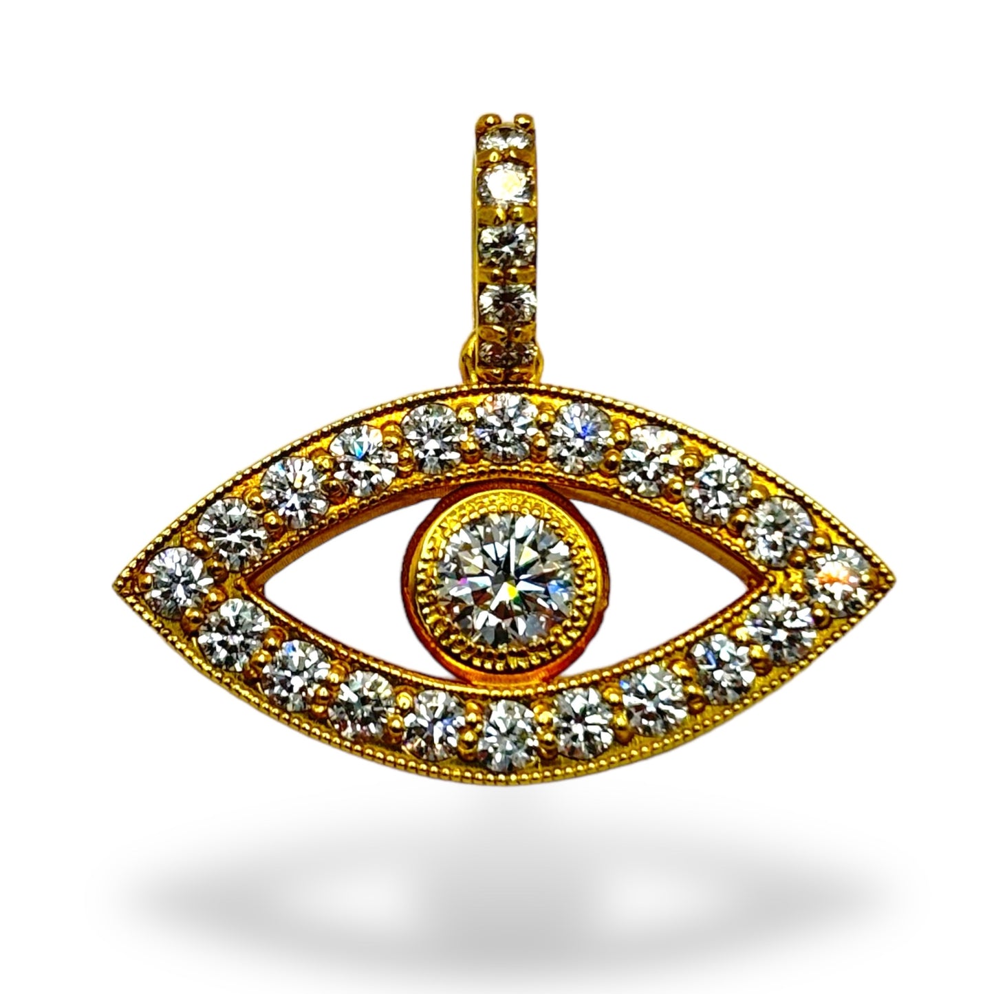 14KT GOLD VVS-1 DIAMOND ALL SEEING EYE(YELLOW GOLD)