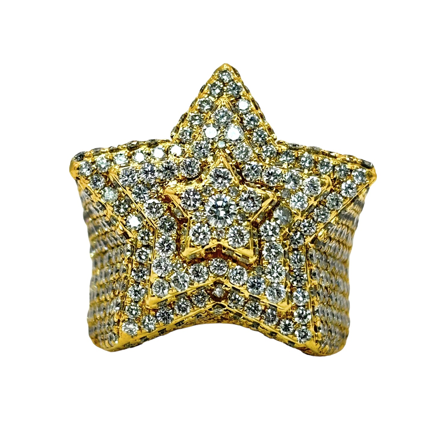 14KT VVS-1 NATURAL DIAMOND “SUPER STAR” RING 8.20CTW | 22.4G