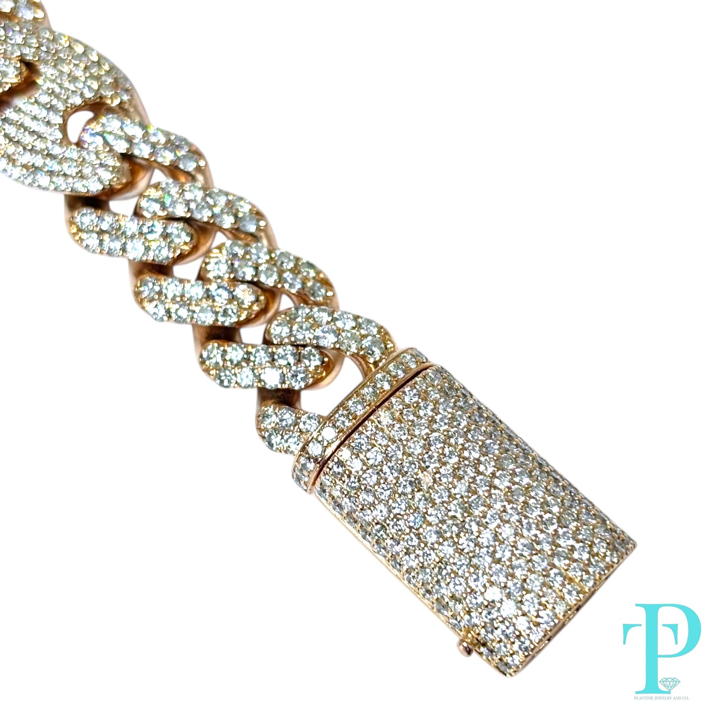 15MM 10KT ROSE GOLD MIAMI CUBAN/GUCCI HYBRID LINK DIAMOND BRACELET 8.5” 76.92g 13.56CTW