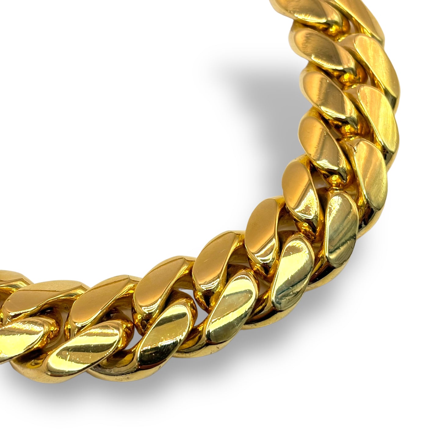 19.5MM 590G 24” 10KT GOLD BAGUETTE DIAMOND LOCK MIAMI CUBAN LINK CHAIN