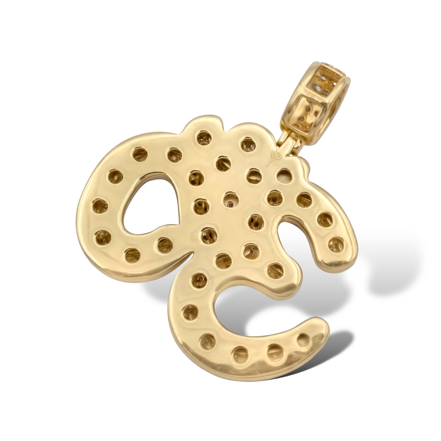 10KT YELLOW GOLD “OHM” DIAMOND PENDANT