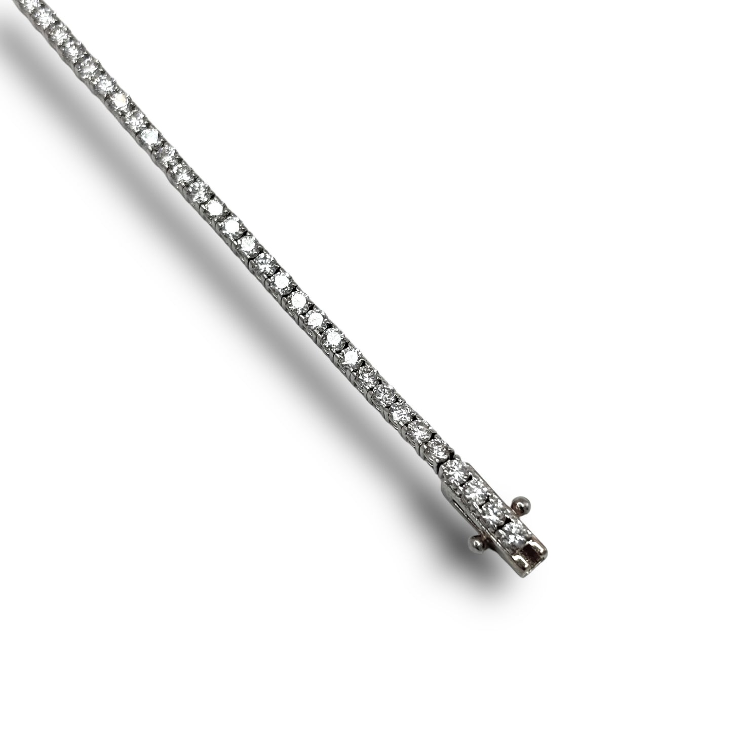 3Pt 14Kt WHITE GOLD ROUND-CUT DIAMOND TENNIS BRACELET 2.45CTW