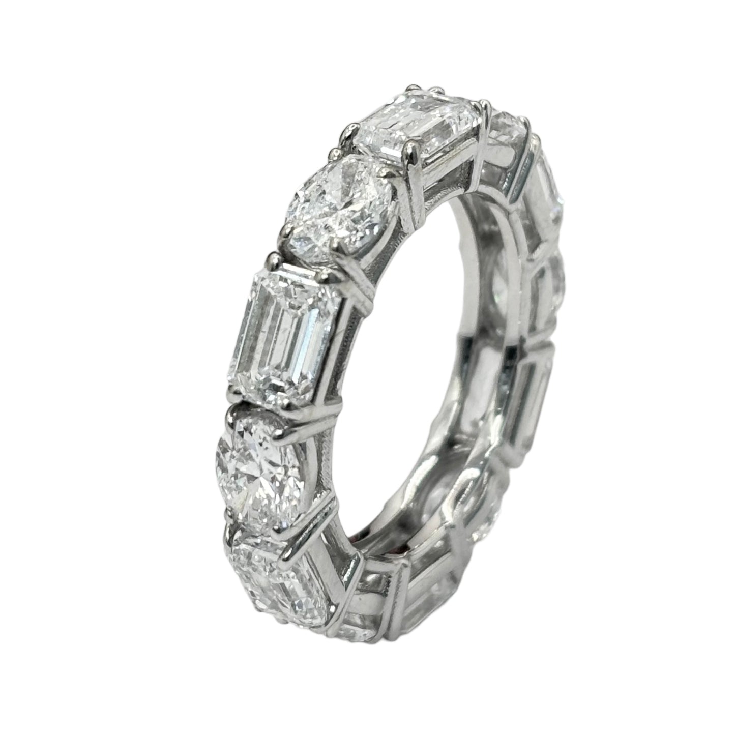 8CTW DIAMOND ETERNITY RING w. OVAL & EMERALD CUT