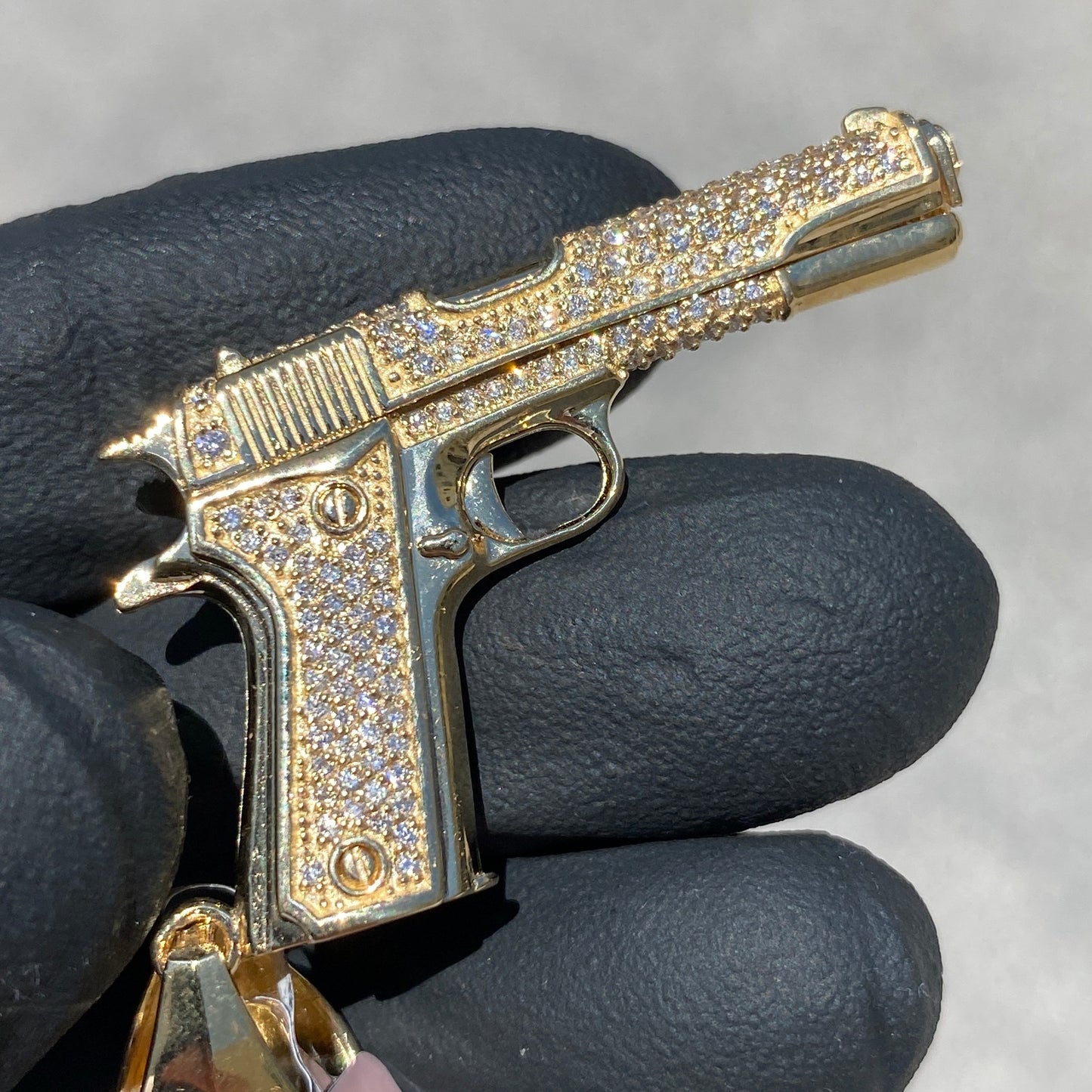 SOLID 14KT GOLD VVS-1 COLT .45 PENDANT