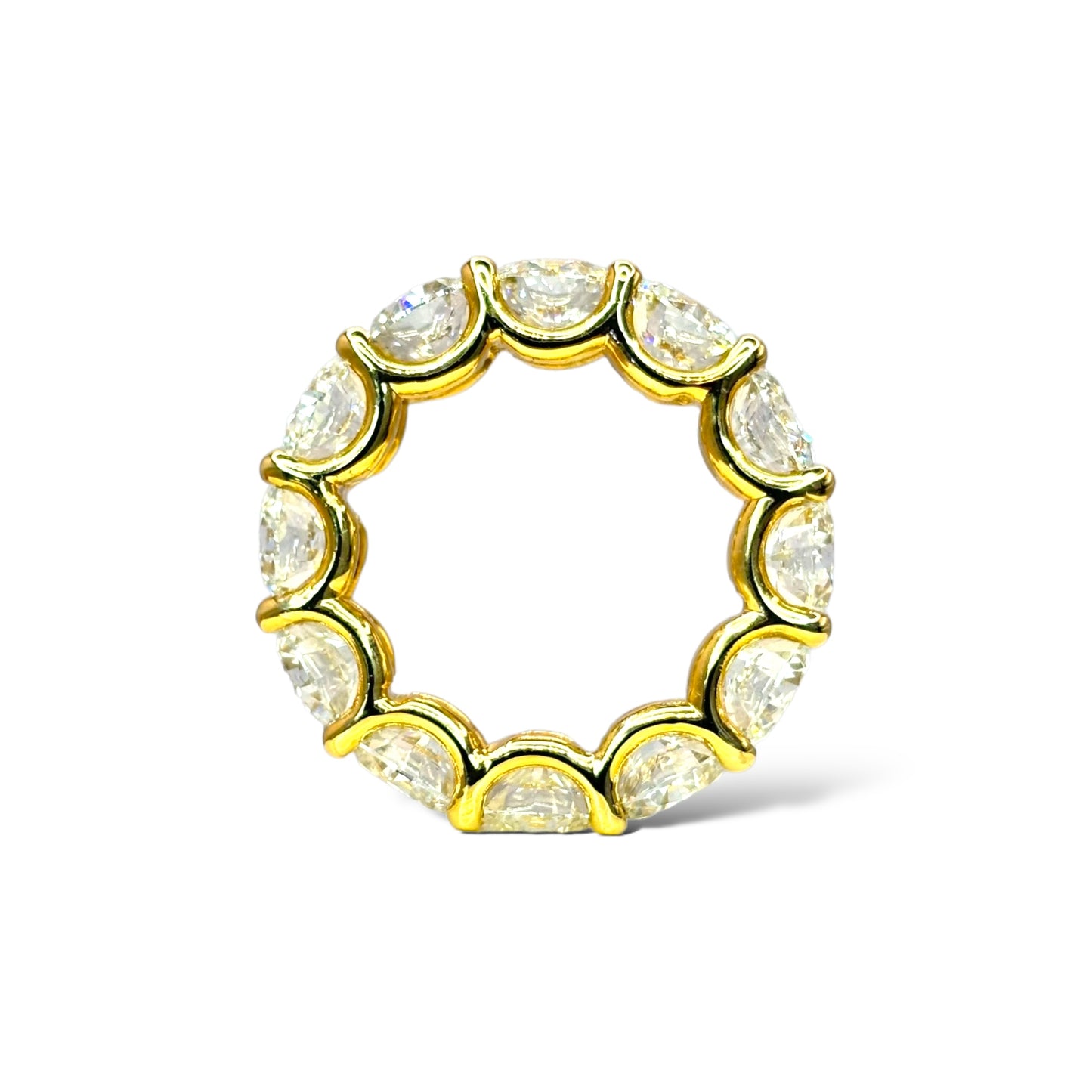 14KT YELLOW GOLD 11.00CTW ROUND-CUT ETERNITY BAND