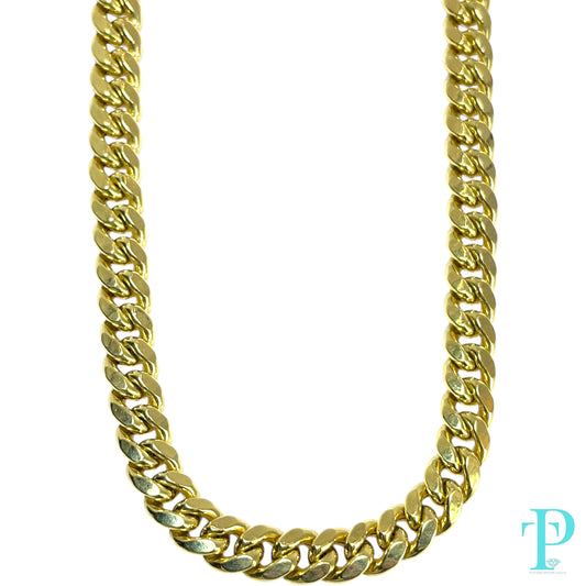 7.5MM 10KT HOLLOW YELLOW GOLD MIAMI CUBAN LINK CHAIN 24” 36.77g
