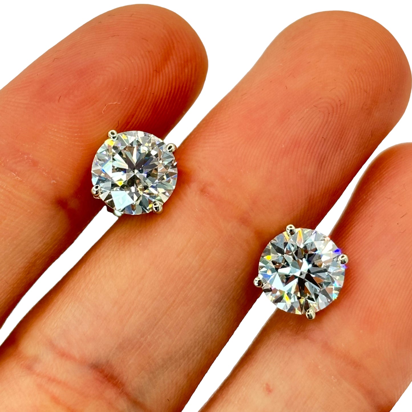 4CTW. VVS-1 D-F COLOR CVD IGI CERTIFIED DIAMOND STUDS | 2CTW. EACH ONE