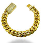 14KT YELLOW GOLD MIAMI CUBAN LINK DIAMOND LOCK BRACELET 1.35 CTW