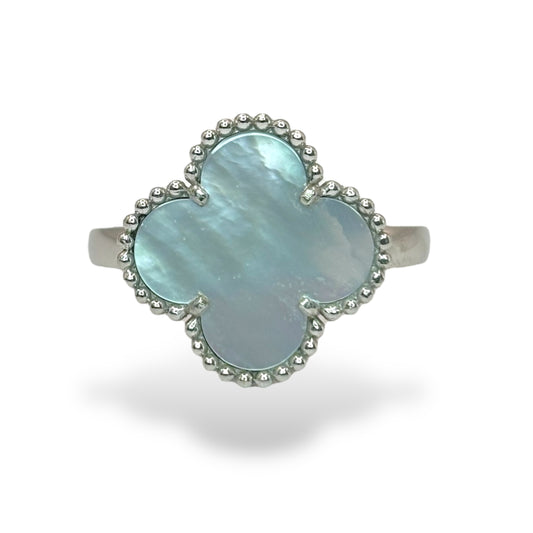 14KT CLOVER MOTHER-OF-PEARL RING