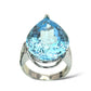 1/1 ESTATE 18KT WHITE GOLD 20.00 CTW NATURAL BLUE TOPAZ 1.00 CTW DIAMOND RING